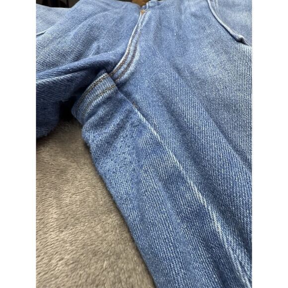 Good American Denim Short Sleeve Jumpsuit Size 4 Zip Front Flare Legs Blue - Picture 13 of 16